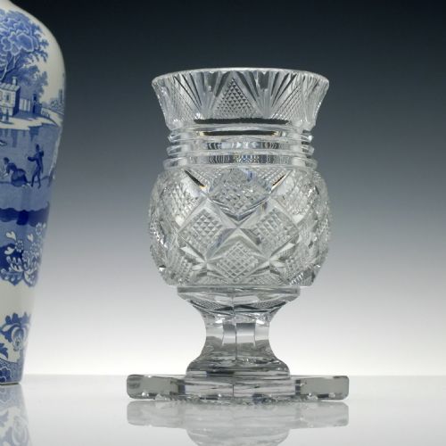 irish or scottish thistle glass standing bowl c1830 - CATEGORY: ANTIQUE GLASS - DATED GEORGIAN