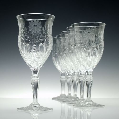 a rare set of six 19th century stevens williams glass goblets c1890 - CATEGORY: ANTIQUE GLASS - DATED VICTORIAN