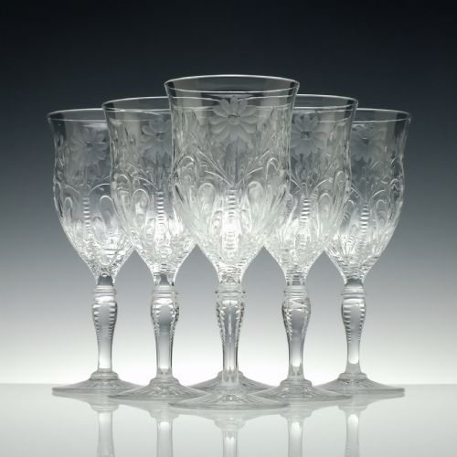 A RARE SET OF SIX 19TH CENTURY STEVENS WILLIAMS GLASS GOBLETS C1890 - ADDITIONAL PHOTO 1