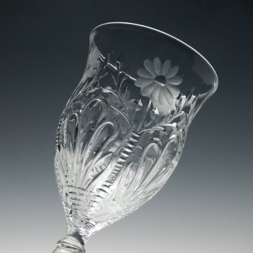A RARE SET OF SIX 19TH CENTURY STEVENS WILLIAMS GLASS GOBLETS C1890 - ADDITIONAL PHOTO 4
