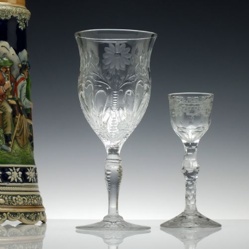 A RARE SET OF SIX 19TH CENTURY STEVENS WILLIAMS GLASS GOBLETS C1890 - ADDITIONAL PHOTO 9