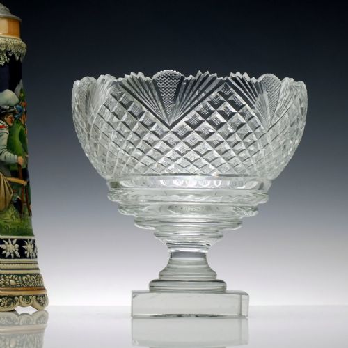 irish waterford cut glass serving bowl c1840 - CATEGORY: ANTIQUE GLASS - DATED GEORGIAN