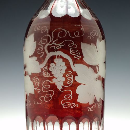 VICTORIAN ENGRAVED GLASS DECANTER C1860 - ADDITIONAL PHOTO 2