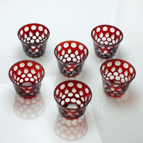SET OF SIX VICTORIAN RUBY GLASS FINGER BOWLS C1860 - ADDITIONAL PHOTO 6
