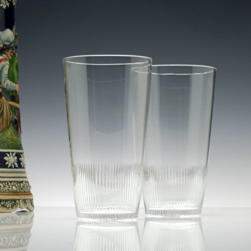 pair of antique 19th century pint glass tumblers c1890 - CATEGORY: ANTIQUE GLASS - DATED VICTORIAN