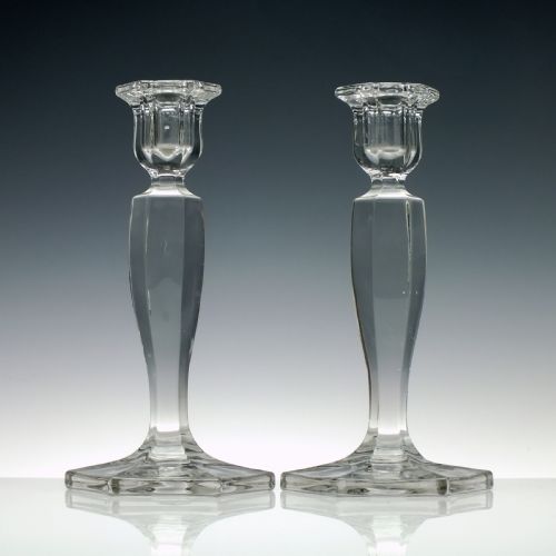 pair of art deco glass candlesticks c1930 - CATEGORY: ANTIQUE GLASS - DATED 1930