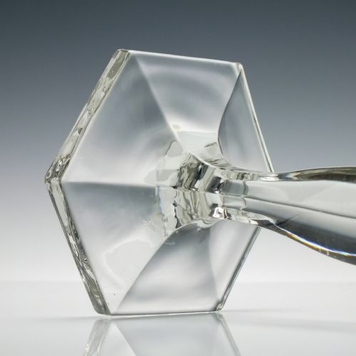 PAIR OF ART DECO GLASS CANDLESTICKS C1930 - ADDITIONAL PHOTO 4