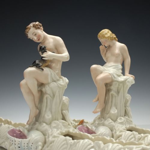 RARE PAIR OF ROYAL WORCESTER PORCELAIN TROUGH CENTERPIECES 1869 - ADDITIONAL PHOTO 15