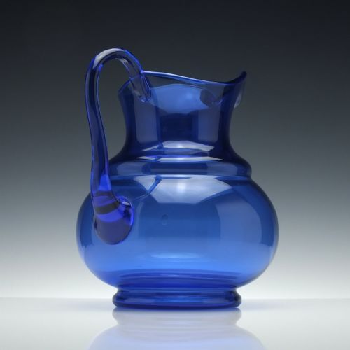 LARGE BRISTOL BLUE 19TH CENTURY WATER JUG C1880 - ADDITIONAL PHOTO 2
