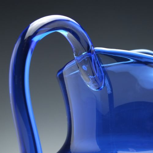 LARGE BRISTOL BLUE 19TH CENTURY WATER JUG C1880 - ADDITIONAL PHOTO 3