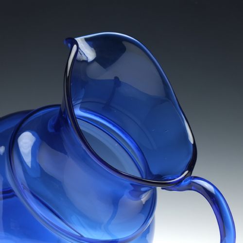 LARGE BRISTOL BLUE 19TH CENTURY WATER JUG C1880 - ADDITIONAL PHOTO 4