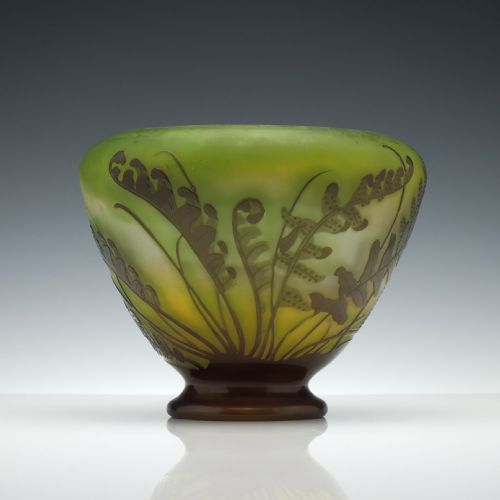 french galle cameo 'fougeres' vase c1900 - CATEGORY: ANTIQUE GLASS - DATED 1900