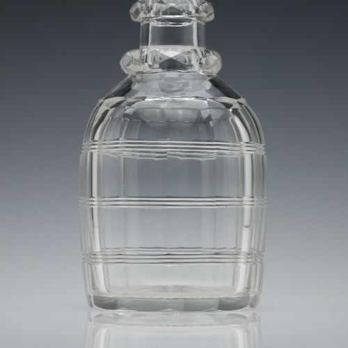 SILVER COLLARED CUT GLASS SPIRIT DECANTER 1921 - ADDITIONAL PHOTO 1