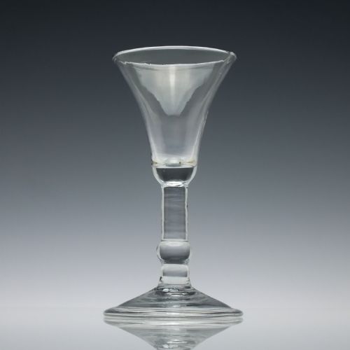 georgian balustroid wine glass c1740 - CATEGORY: ANTIQUE GLASS - DATED 1750