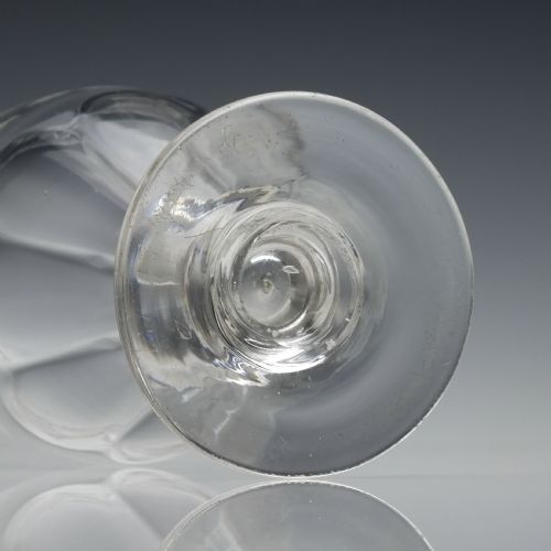 ENGRAVED 19TH CENTURY PETAL MOULDED GLASS RUMMER C1880 - ADDITIONAL PHOTO 5