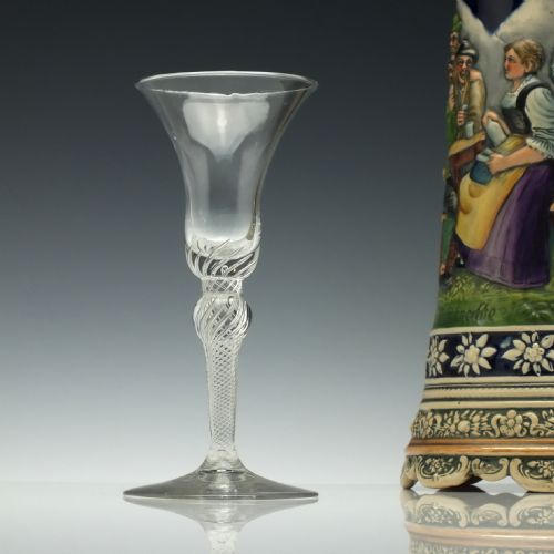 an 18th century air twist wine glass c1750 - CATEGORY: ANTIQUE GLASS - DATED 1750