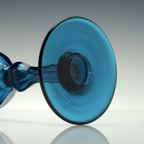 GEORGIAN PEACOCK BLUE WINE GLASS C1820 - ADDITIONAL PHOTO 6