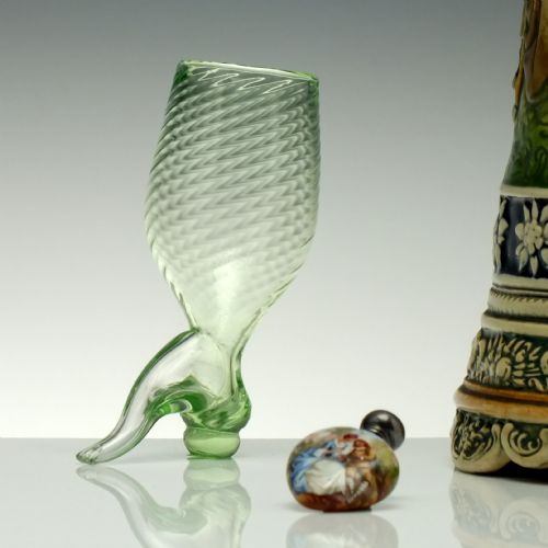 VICTORIAN VASELINE COACHING GLASS C1860 - ADDITIONAL PHOTO 4