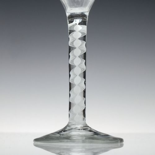 GEORGIAN OPAQUE TWIST WINE GLASS C1760 RARE TWIST - ADDITIONAL PHOTO 2