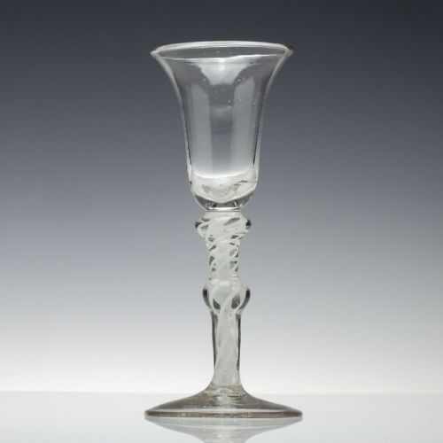 georgian opaque twist gin glass c1780 - CATEGORY: ANTIQUE GLASS - DATED 1750
