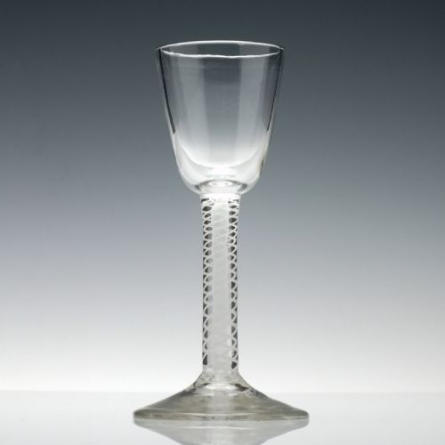 georgian opaque twist gin glass c1760 - CATEGORY: ANTIQUE GLASS - DATED 1750