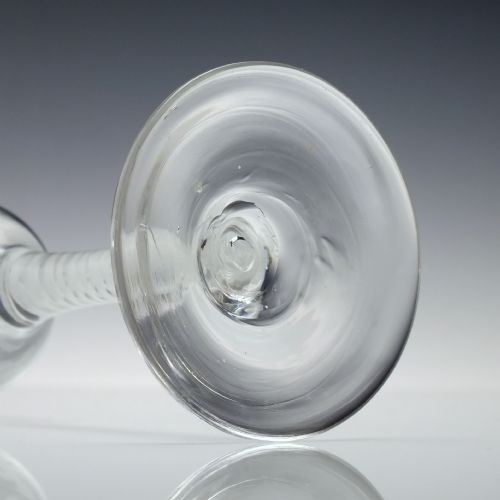 GEORGIAN ENGRAVED OPAQUE TWIST WINE GLASS C1760 - ADDITIONAL PHOTO 8