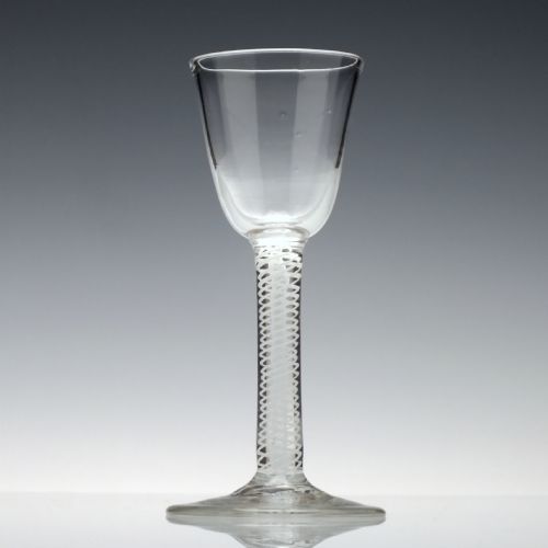 georgian opaque twist gin glass c1760 - CATEGORY: ANTIQUE GLASS - DATED 1750