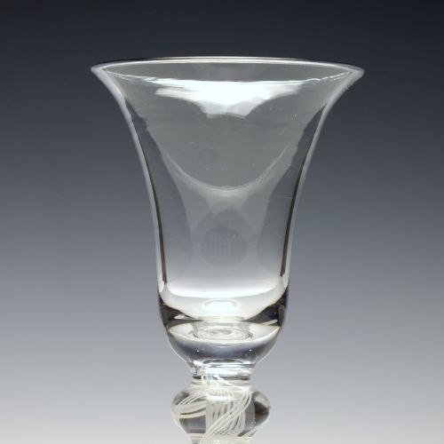 18TH CENTURY ENGLISH TRIPLE KNOP OPAQUE TWIST WINE GLASS C1760 - ADDITIONAL PHOTO 3