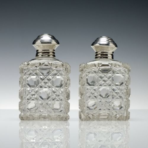 PAIR VICTORIAN GLASS PERFUME BOTTLES C1900 - ADDITIONAL PHOTO 1