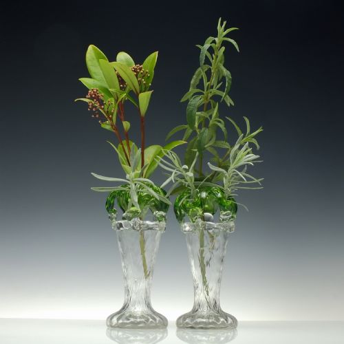 pair art nouveau glass vases c1890 - CATEGORY: ANTIQUE GLASS - DATED 1900