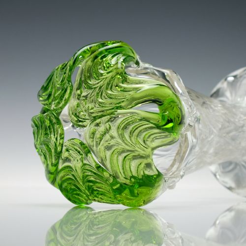 PAIR ART NOUVEAU GLASS VASES C1890 - ADDITIONAL PHOTO 2