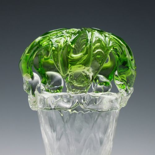 PAIR ART NOUVEAU GLASS VASES C1890 - ADDITIONAL PHOTO 4