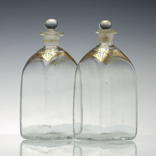 pair 18th century dutch gilded box decanters c1790 - CATEGORY: ANTIQUE BOXES - DATED 1800