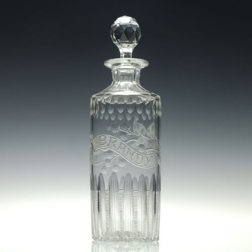 VICTORIAN ENGRAVED POLISHED BRANDY DECANTER C1870 - ADDITIONAL PHOTO 2