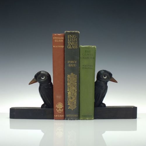 PAIR OF ART DECO CARVED WOODEN BIRD BOOKENDS C1930 - ADDITIONAL PHOTO 1