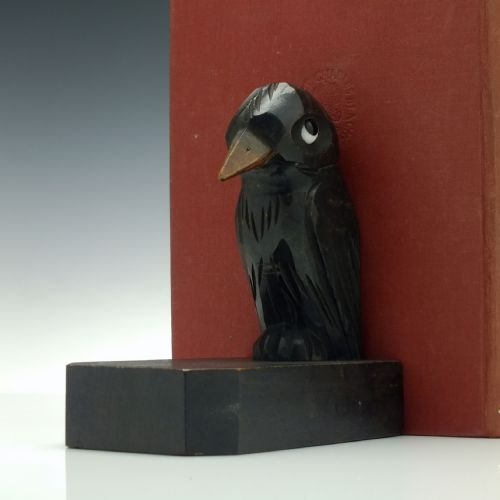 PAIR OF ART DECO CARVED WOODEN BIRD BOOKENDS C1930 - ADDITIONAL PHOTO 3