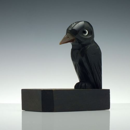 PAIR OF ART DECO CARVED WOODEN BIRD BOOKENDS C1930 - ADDITIONAL PHOTO 5