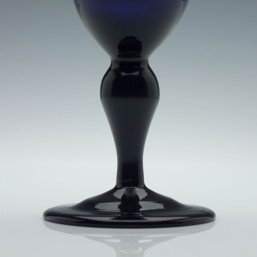 VERY RARE BLUE LAUENSTEIN WINE GLASS C1802 - ADDITIONAL PHOTO 1
