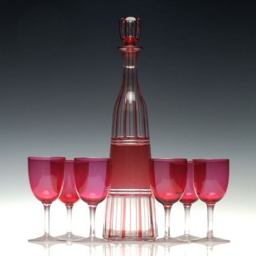 SET OF 19TH CENTURY CRANBERRY WINE GLASSES C1880 - ADDITIONAL PHOTO 6