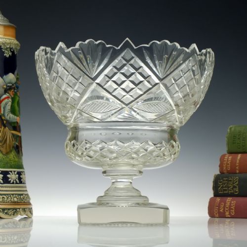 large anglo irish waterford cut glass punch bowl c1840 - CATEGORY: ANTIQUE GLASS - DATED 1850