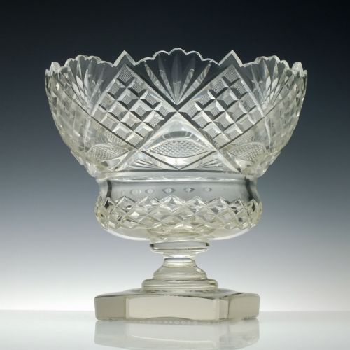 LARGE ANGLO IRISH WATERFORD CUT GLASS PUNCH BOWL C1840 - ADDITIONAL PHOTO 2