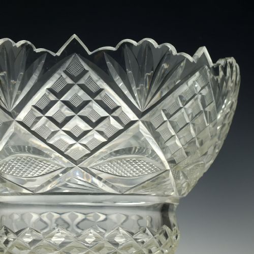 LARGE ANGLO IRISH WATERFORD CUT GLASS PUNCH BOWL C1840 - ADDITIONAL PHOTO 3