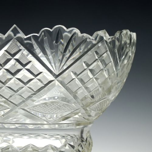 LARGE ANGLO IRISH WATERFORD CUT GLASS PUNCH BOWL C1840 - ADDITIONAL PHOTO 5
