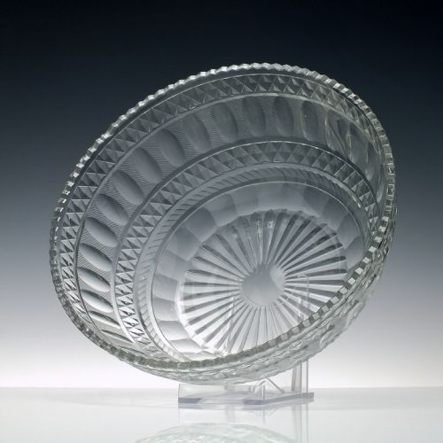 georgian irish cork cut glass serving bowl c1830 - CATEGORY: ANTIQUE GLASS - DATED 1850