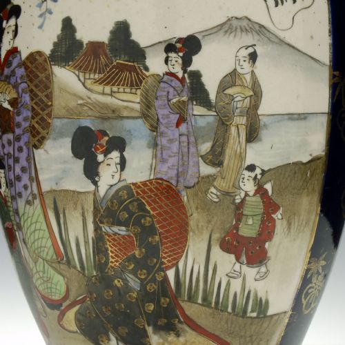 PAIR JAPANESE HAND PAINTED SATSUMA VASES C1900 - ADDITIONAL PHOTO 6