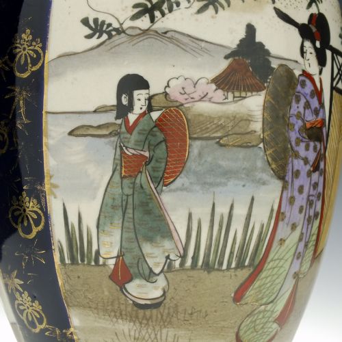 PAIR JAPANESE HAND PAINTED SATSUMA VASES C1900 - ADDITIONAL PHOTO 7