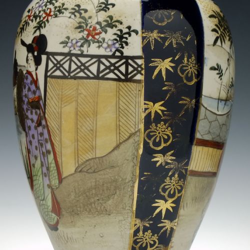 PAIR JAPANESE HAND PAINTED SATSUMA VASES C1900 - ADDITIONAL PHOTO 9