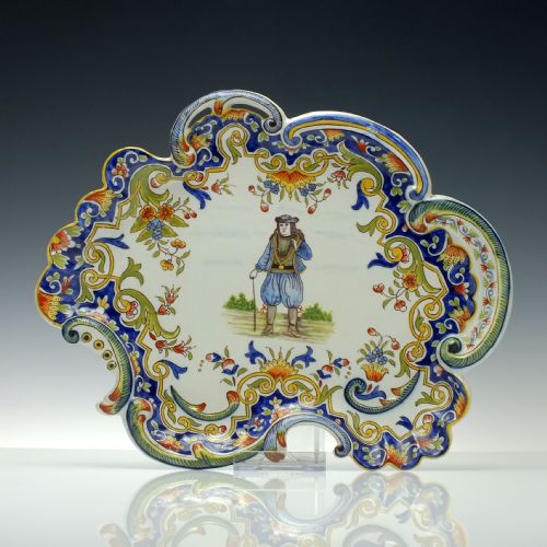 19th century french faience desvres fourmaintraux serving platter c1880 - CATEGORY: ANTIQUE CERAMICS - DATED 1880