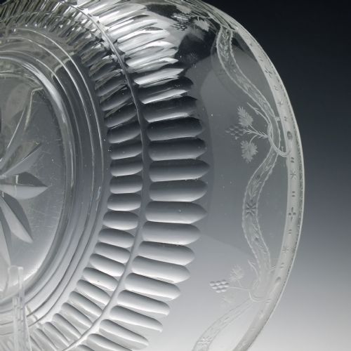 GEORGIAN ENGRAVED GLASS SERVING BOWL C1830 - ADDITIONAL PHOTO 6