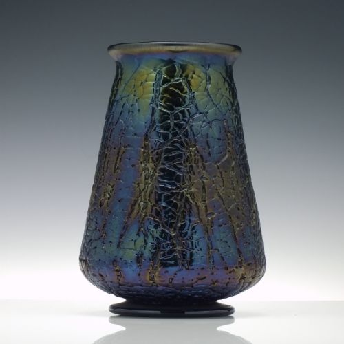 VICTORIAN THOMAS WEBB IRIDESCENT BRIAN GLASS VASE C1880 - ADDITIONAL PHOTO 1